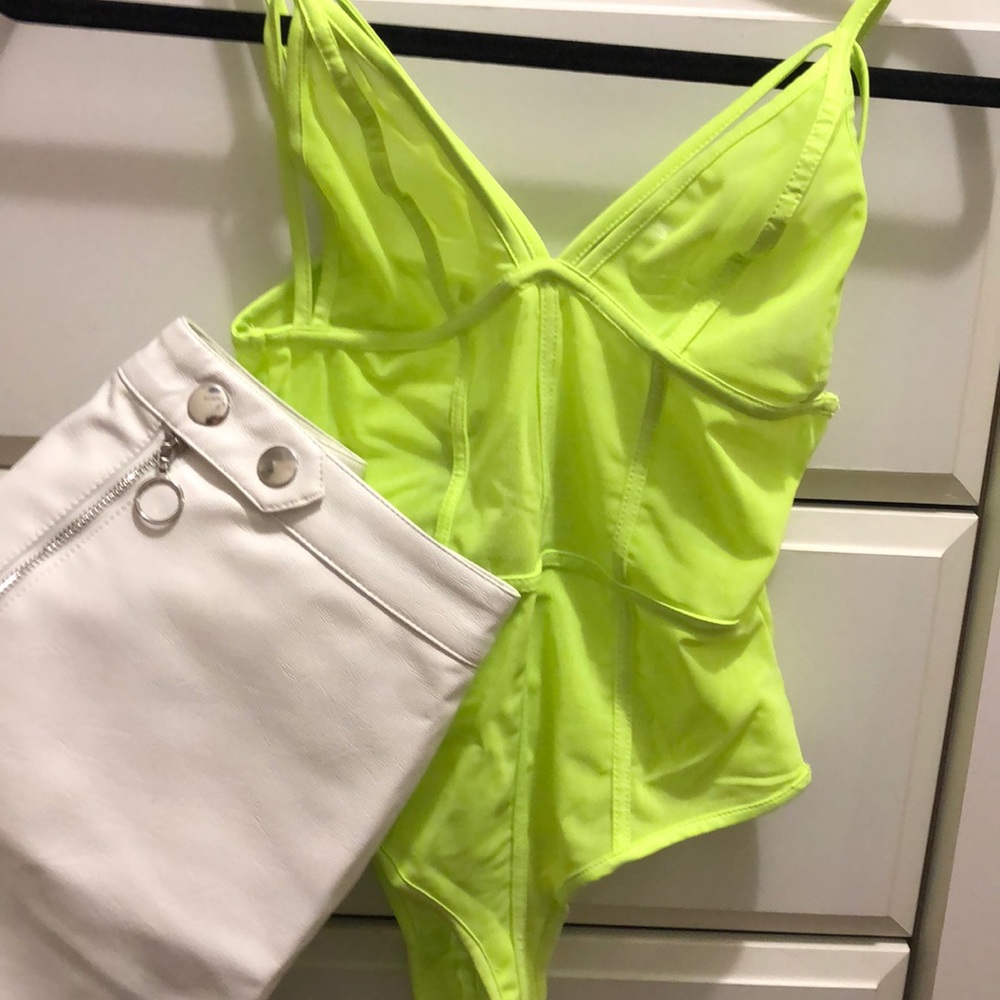 FashionNova Mesh neon bodysuit